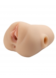 Телесный мастурбатор с вибрацией Double Pounder Vibrating Squeeze Stroker - Pipedream - в Домодедово купить с доставкой