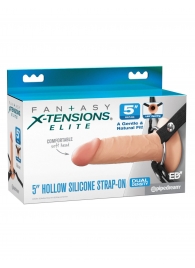Телесный пустотелый фаллопротез 5’’ Hollow Silicone Strap-On - 14 см. - Pipedream - купить с доставкой в Домодедово