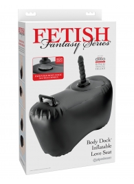 Черное надувное кресло с платформой для фиксации дилдо Body Dock Inflatable Love Seat - Pipedream - купить с доставкой в Домодедово