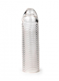 Прозрачная закрытая насадка на пенис с ребрышками - 16 см. - Sex Expert - в Домодедово купить с доставкой