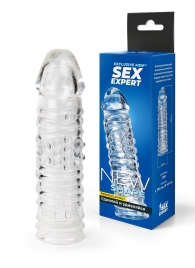 Прозрачная закрытая насадка на пенис - 17 см. - Sex Expert - в Домодедово купить с доставкой