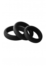 Набор из 3 черных эрекционных колец Smooth Silicone Cockring Pack - Dream Toys - в Домодедово купить с доставкой