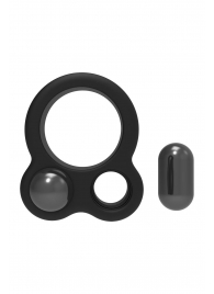 Черное эрекционное кольцо с утяжелителями Cockring Dual Weight - Dream Toys - в Домодедово купить с доставкой