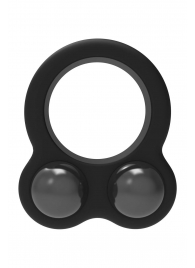 Черное эрекционное кольцо с утяжелителями Cockring Dual Weight - Dream Toys - в Домодедово купить с доставкой