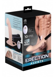 Телесный полый страпон с вибрацией Erection Agents - 24,1 см. - NMC - купить с доставкой в Домодедово