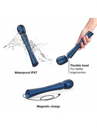 Синий вибромассажёр с насадками Man.wand Edgy - Manwan - в Домодедово купить с доставкой