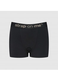 Черные трусики-боксеры для фиксации насадок Strap-on-me Harness Lingerie Allure - size M - Strap-on-me - купить с доставкой в Домодедово