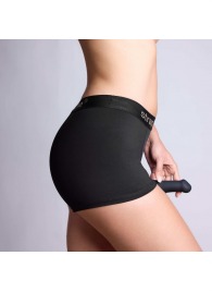 Черные трусики-боксеры для фиксации насадок Strap-on-me Harness Lingerie Allure - size XL - Strap-on-me - купить с доставкой в Домодедово