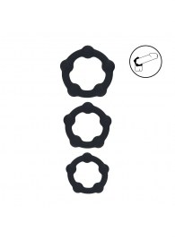 Набор из 3 эрекционных колец Beaded Silicone Cockring Set - Shots Media BV - в Домодедово купить с доставкой