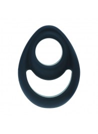 Черное эрекционное кольцо Double Ergo Silicone Cockring - Shots Media BV - в Домодедово купить с доставкой
