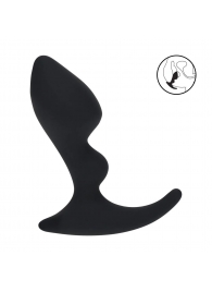 Черная анальная пробка для массажа простаты Double Ripple Silicone Prostate Massager - Shots Media BV - в Домодедово купить с доставкой