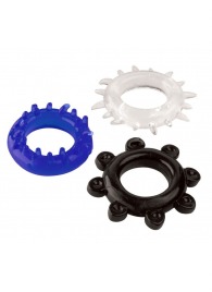 Набор из 3 эрекционных колец разного цвета и рельефа - Boys of Toys - в Домодедово купить с доставкой