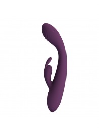 Фиолетовый вибратор со стимулятором клитора Emma - 15,8 см. - Baile