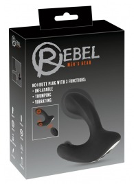 Черная анальная вибропробка с функцией расширения RC Butt Plug with 3 functions - Orion - в Домодедово купить с доставкой