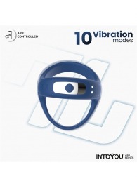 Синее интерактивное эрекционное виброкольцо Rank - Intoyou - в Домодедово купить с доставкой