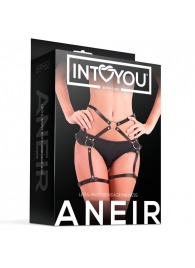 Черные стрепы на бёдра Aneir - Intoyou - купить с доставкой в Домодедово