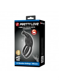 Черное перезаряжаемое виброкольцо Goodwin - Baile - в Домодедово купить с доставкой