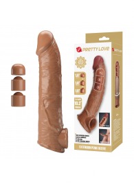 Карамельный фаллоудлинитель с подхватом мошонки Silas - 26 см. - Baile - в Домодедово купить с доставкой