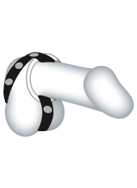 Подхват для мошонки с 3 съемными эрекционными кольцами Leder-Riemen - Orion - в Домодедово купить с доставкой