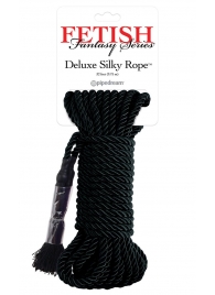 Черная веревка для фиксации Deluxe Silky Rope - 9,75 м. - Pipedream - купить с доставкой в Домодедово