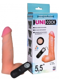 Фаллическая насадка Харнесс UNICOCK 5,5  с вибрацией - 17 см. - LOVETOY (А-Полимер) - купить с доставкой в Домодедово