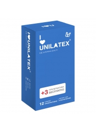 Классические презервативы Unilatex Natural Plain - 12 шт. + 3 шт. в подарок - Unilatex - купить с доставкой в Домодедово