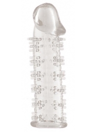 Гелевая прозрачная насадка с шипами - 12 см. - Toyfa Basic - в Домодедово купить с доставкой