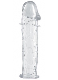 Гладкая прозрачная насадка с усиками под головкой - 12,5 см. - Toyfa Basic - в Домодедово купить с доставкой