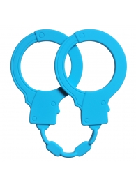 Голубые силиконовые наручники Stretchy Cuffs Turquoise - Lola Games - купить с доставкой в Домодедово