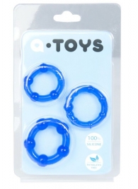 Набор из 3 синих эрекционных колец A-toys - A-toys - в Домодедово купить с доставкой