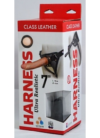 Насадка-фаллоимитатор на кожаных трусиках Harness Ultra Realistic 7  - 18 см. - LOVETOY (А-Полимер) - купить с доставкой в Домодедово