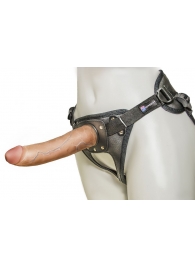 Насадка-фаллоимитатор на кожаных трусиках Harness Ultra Realistic 7  - 18 см. - LOVETOY (А-Полимер) - купить с доставкой в Домодедово