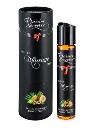 Массажное масло с ароматом экзотических фруктов Huile de Massage Gourmande Fruits Exotiques - 59 мл. - Plaisir Secret - купить с доставкой в Домодедово