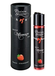 Массажное масло с ароматом клубники Huile de Massage Gourmande Fraise des Bois - 59 мл. - Plaisir Secret - купить с доставкой в Домодедово
