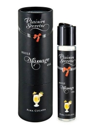 Массажное масло с ароматом пина колады Huile de Massage Gourmande Pina Colada - 59 мл. - Plaisir Secret - купить с доставкой в Домодедово