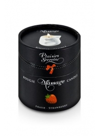 Массажная свеча с ароматом клубники Bougie de Massage Gourmande Fraise - 80 мл. - Plaisir Secret - купить с доставкой в Домодедово