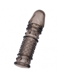 Дымчатая закрытая насадка ToyFa XLover с чешуйками и пупырышками - 13,5 см. - ToyFa - в Домодедово купить с доставкой