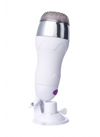 Мастурбатор-вагина в белой колбе с присоской и функцией нагрева - A-toys - в Домодедово купить с доставкой