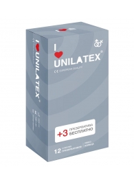Презервативы с рёбрами Unilatex Ribbed - 12 шт. + 3 шт. в подарок - Unilatex - купить с доставкой в Домодедово