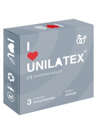 Презервативы с рёбрами Unilatex Ribbed - 3 шт. - Unilatex - купить с доставкой в Домодедово