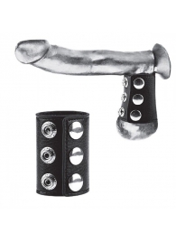 Утяжка на пенис на кнопочках 100% PVC STRAP WITH METAL SNAP - BlueLine - купить с доставкой в Домодедово