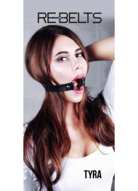 Чёрный кожаный чокер-кляп Tyra Black - Rebelts - купить с доставкой в Домодедово