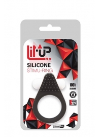 Чёрное эрекционное кольцо LIT-UP SILICONE STIMU RING 1 BLACK - Dream Toys - в Домодедово купить с доставкой