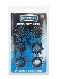 Набор из 6 дымчатых эрекционных колец MENZSTUFF 6PC STRECHEABLE RING SET - Dream Toys - в Домодедово купить с доставкой