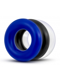 Набор из 3 разноцветных колец Stay Hard Donut Rings - Blush Novelties - в Домодедово купить с доставкой
