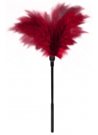 Пластиковая метелочка с красными пёрышками Small Feather Tickler - 32 см. - Blush Novelties - купить с доставкой в Домодедово