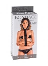 Ошейник с длинной лентой и наручниками Strap Bondage Kit Plus Size - Lola Games - купить с доставкой в Домодедово