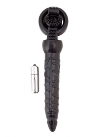 Черная вибронасадка с анальным стимулятором - ToyFa - в Домодедово купить с доставкой