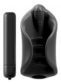 Чёрный мастурбатор Vibrating Silicone Stimulator с вибрацией - Pipedream - в Домодедово купить с доставкой