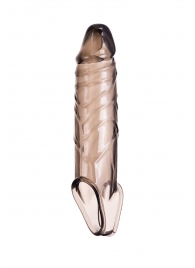 Дымчатая фаллическая насадка с подхватом и закрытой головкой - 16,2 см. - ToyFa - в Домодедово купить с доставкой